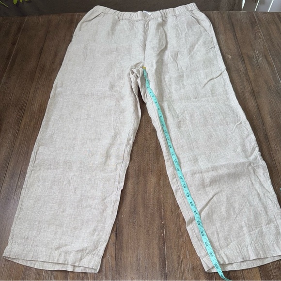 Quince European Linen Pants XL Flax Cream Lagenlook Minimal Beach Ankle Pant - Picture 9 of 11